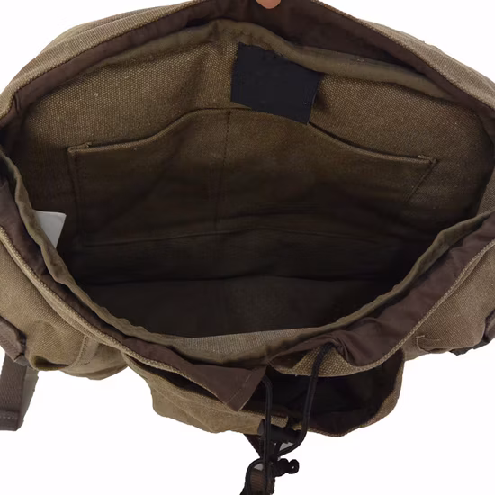 Venda por atacado de mochila de lona personalizada com 3 bolsos frontais