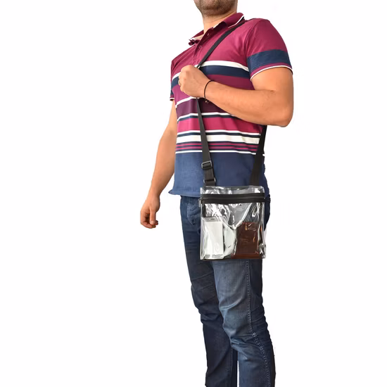 Bolsa transparente Crossbody Messenger Stadium aprovada com fecho de zíper